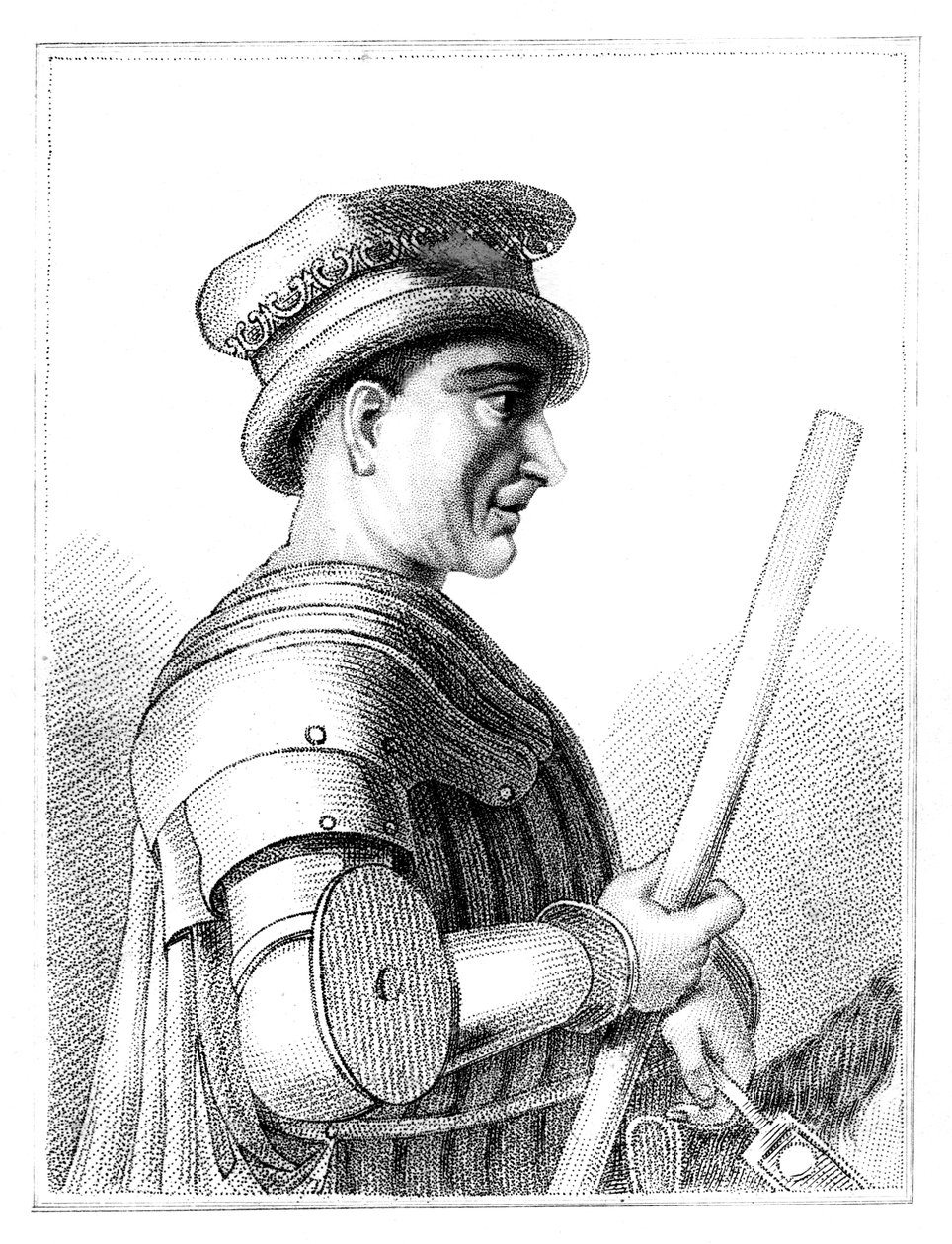 Sir John Hawkwood, engelsk lejesoldat eller condottiere i det 14. århundredes Italien, 1819 af Unbekannt