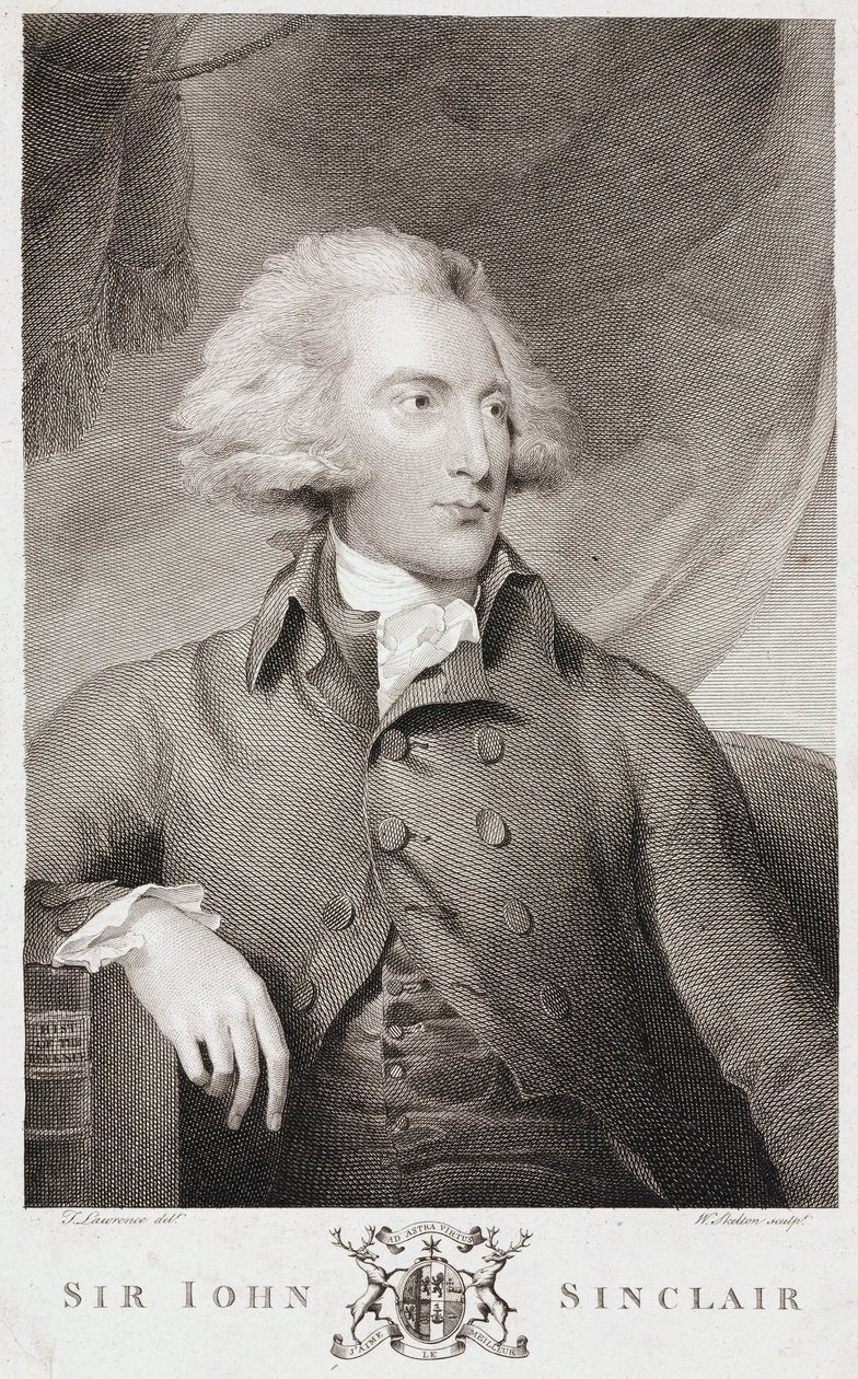 Sir John Sinclair, skotsk landbrugsøkonom og statistiker, ca. 1790