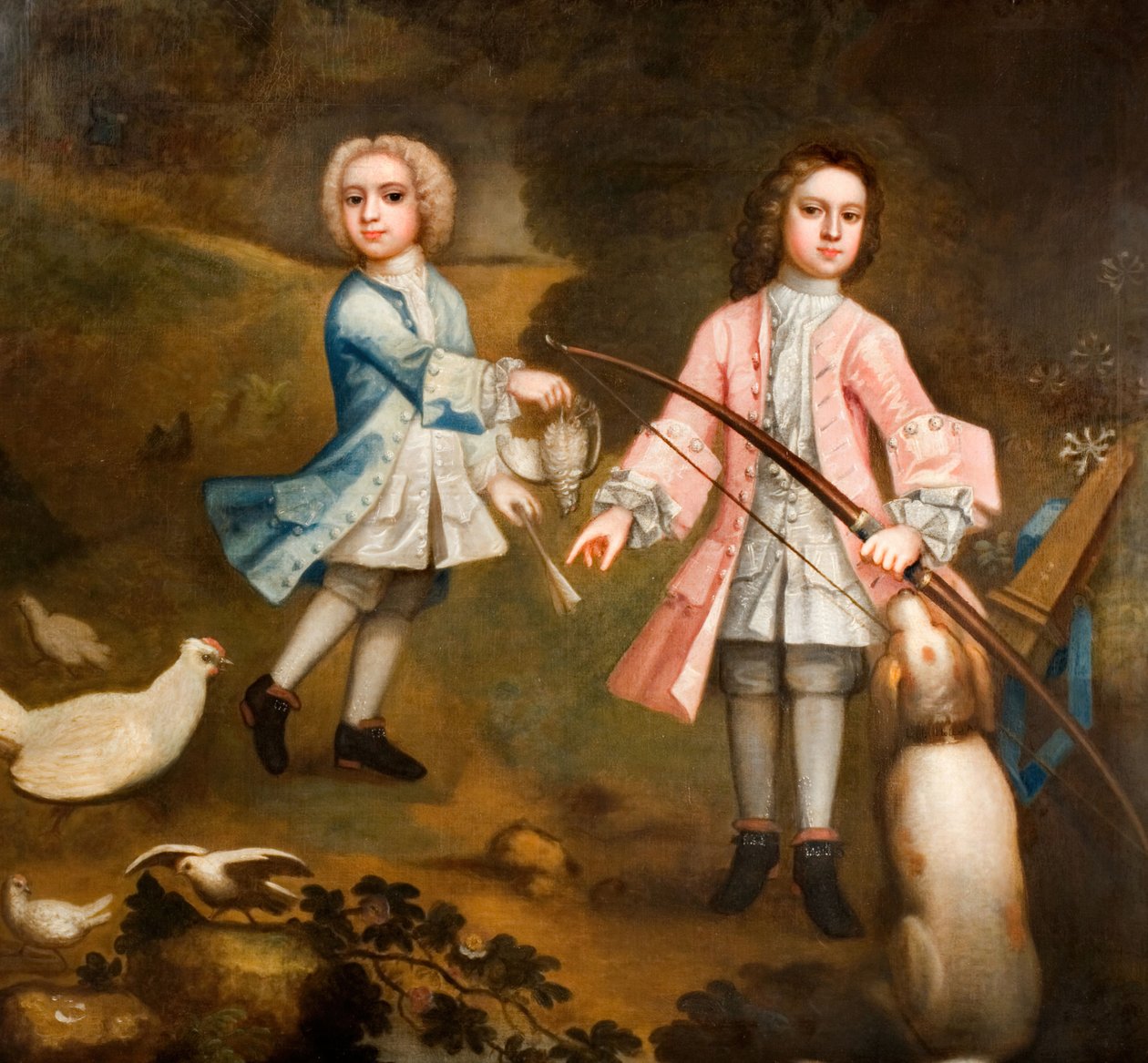 Sir Lister og Sir Charles Holte som drenge, 1750. af Unbekannt