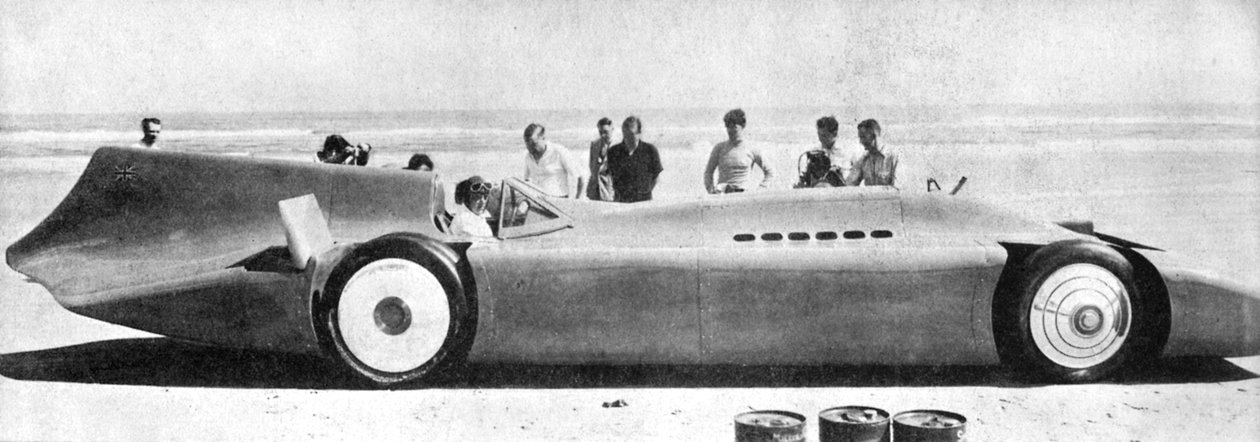 Sir Malcolm Campbell 1885-1948 i Bluebird, Daytona Beach, Florida, 7. marts 1935 1936. af Unbekannt