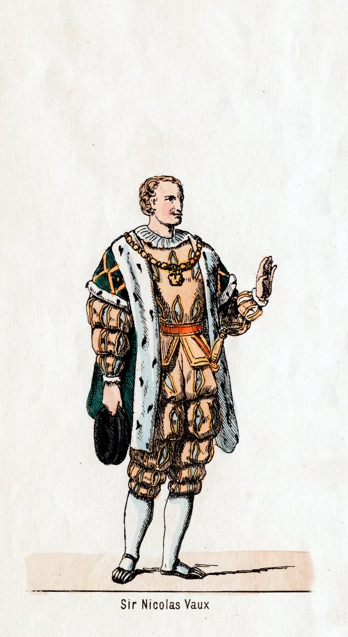 Sir Nicholas Vaux, kostumedesign til Shakespeares skuespil, Henry VIII, 1800-tallet af Unbekannt