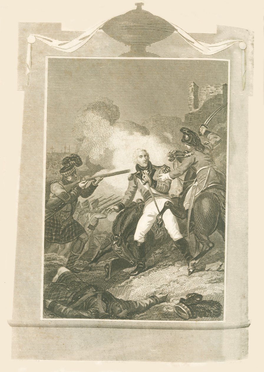Sir Ralph Abercrombie i slaget ved Alexandria, 1801, 1816. af Unbekannt
