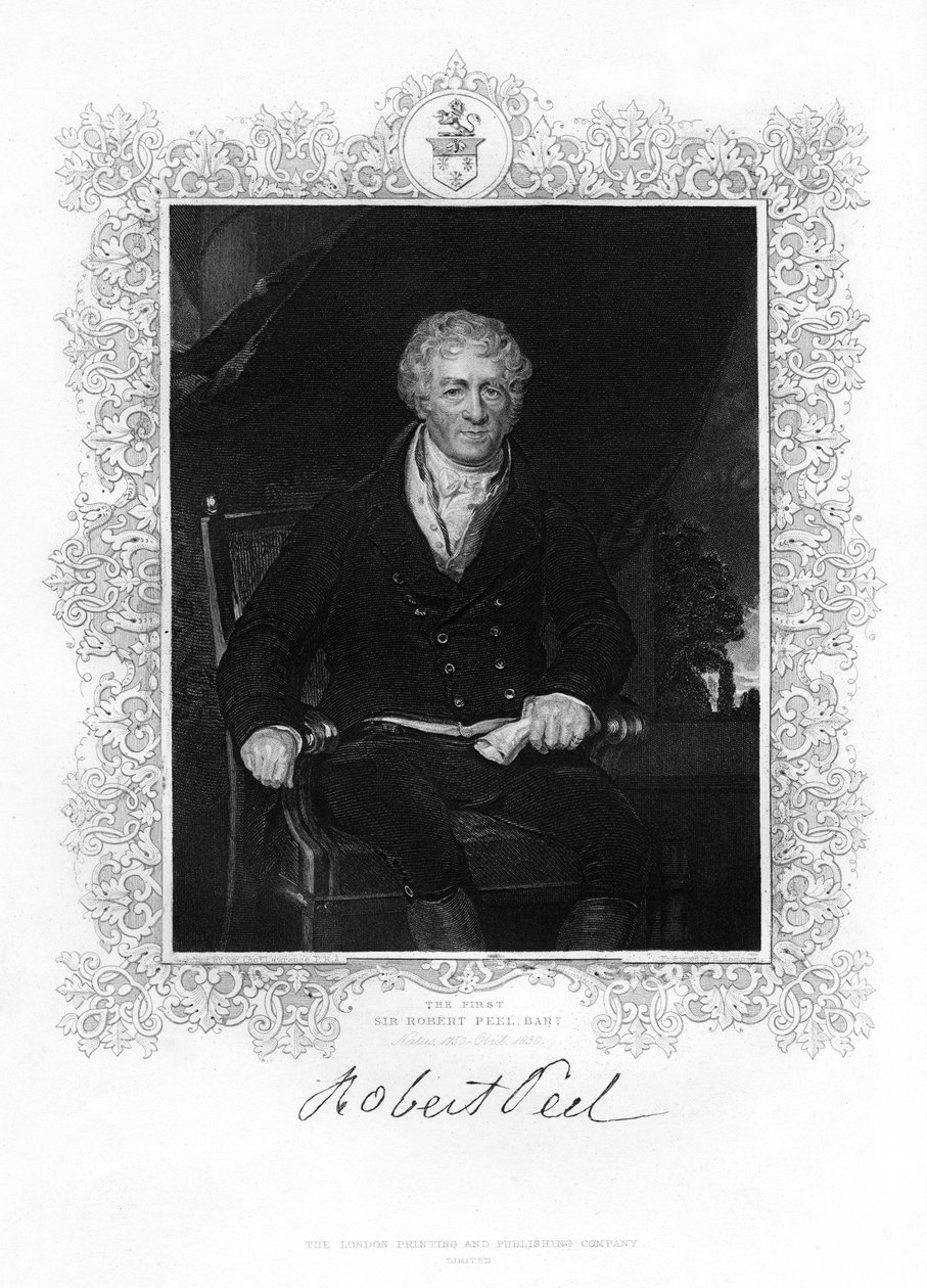 Sir Robert Peel, britisk industrimand, 1800-tallet af Unbekannt