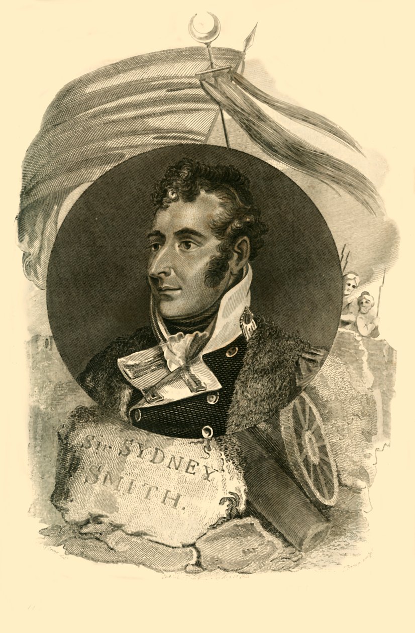 Sir Sidney Smith, der sammen med 300 britiske sømænd forsvarede Breach of Acre, 1764-1840, 1816. af Unbekannt