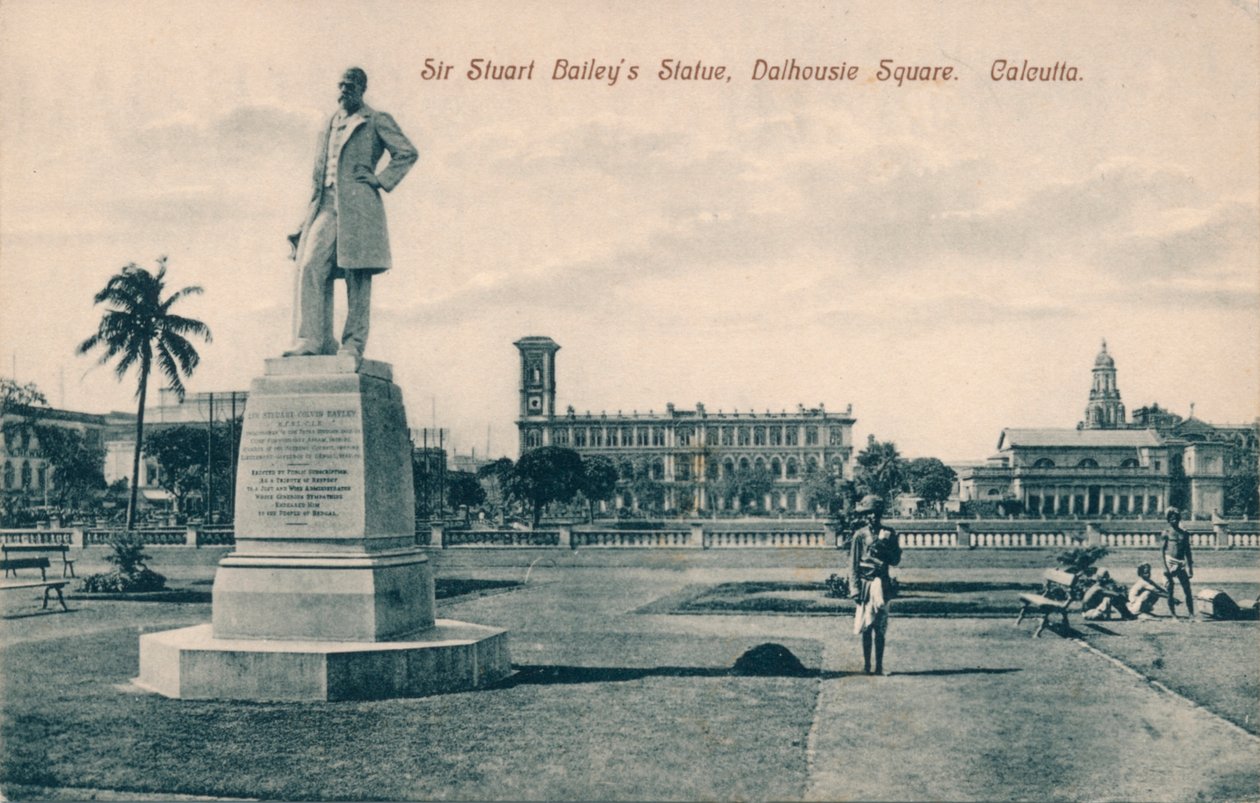 Sir Stuart Steuart Baileys statue, Dalhousie Square, Calcutta, c1910 af Unbekannt