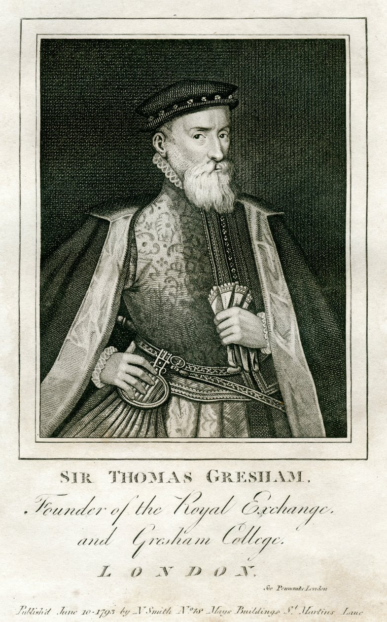 Sir Thomas Gresham, britisk købmand og finansmand, 1500-tallet 1793 af Unbekannt