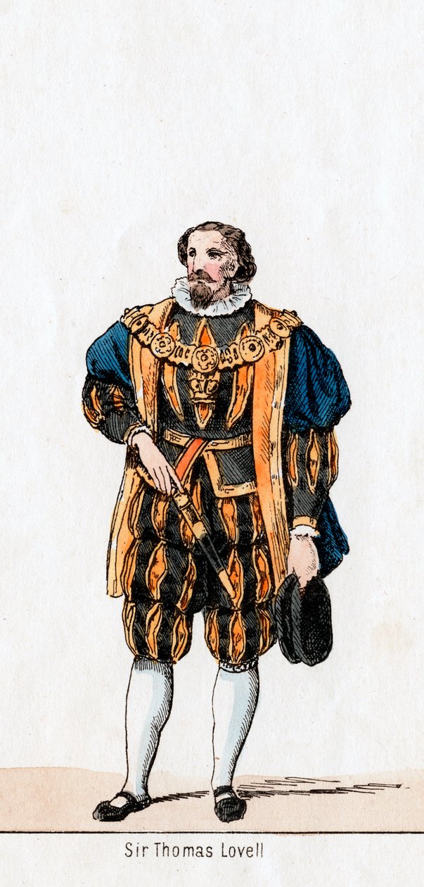 Sir Thomas Lovell, kostumedesign til Shakespeares skuespil, Henry VIII, 1800-tallet af Unbekannt