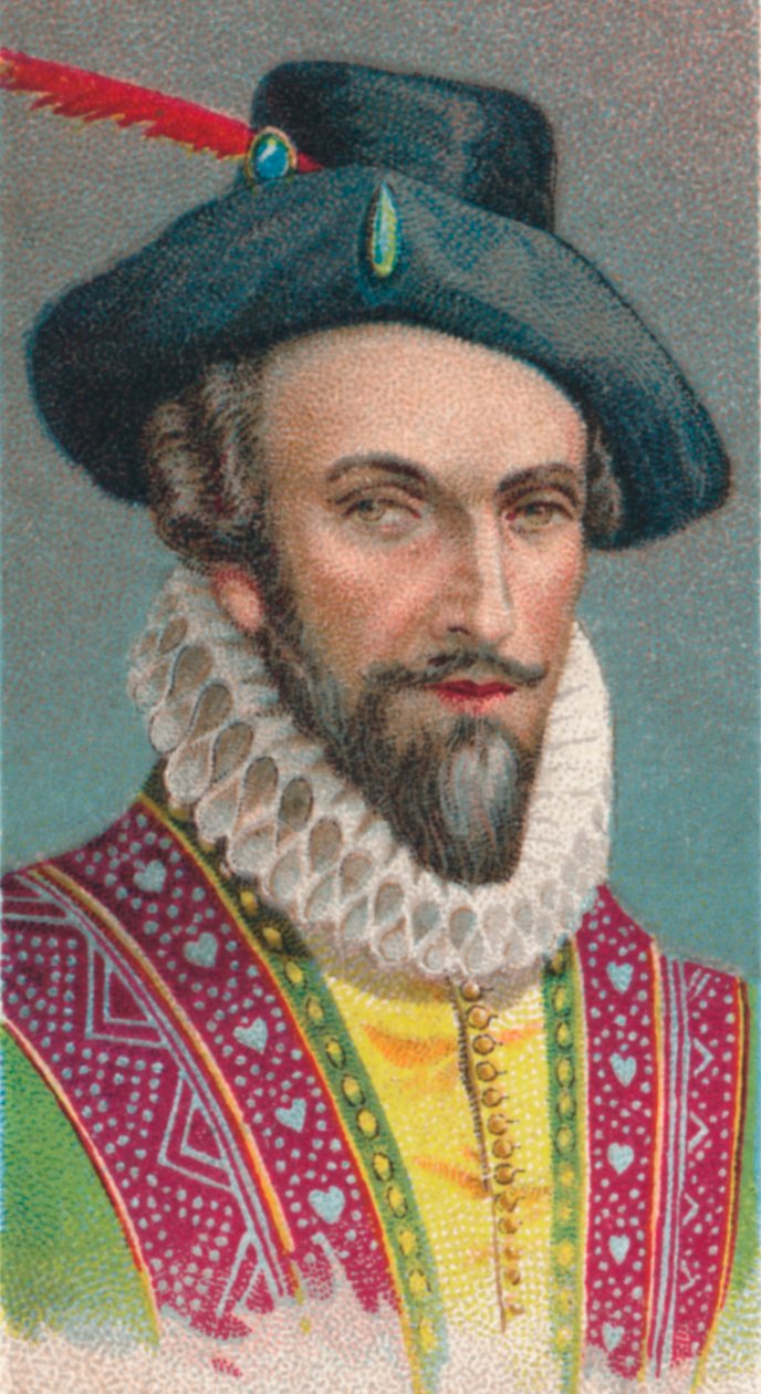 Sir Walter Raleigh, engelsk forfatter, digter, hofmand, eventyrer og opdagelsesrejsende, 1924 af Unbekannt
