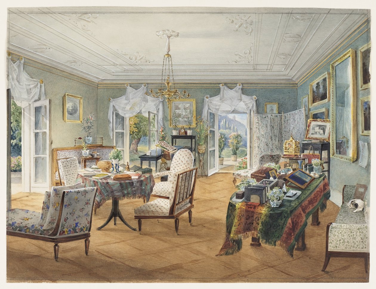 Stue i en landejendom, 1830-1840