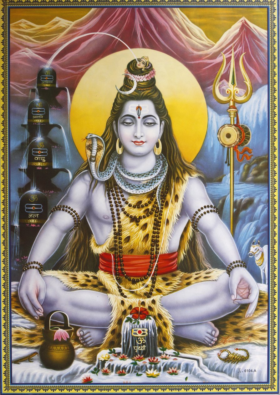 Siddende Shiva-billede, Rishikesh, Indien af Unbekannt
