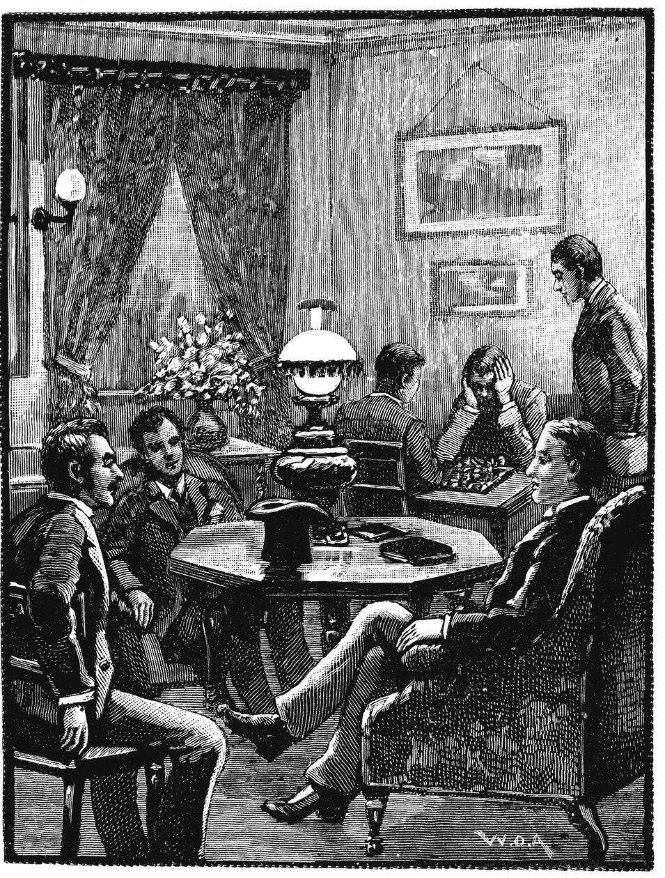 Stue i YMCA, Exeter Hall, London, 1887 af Unbekannt