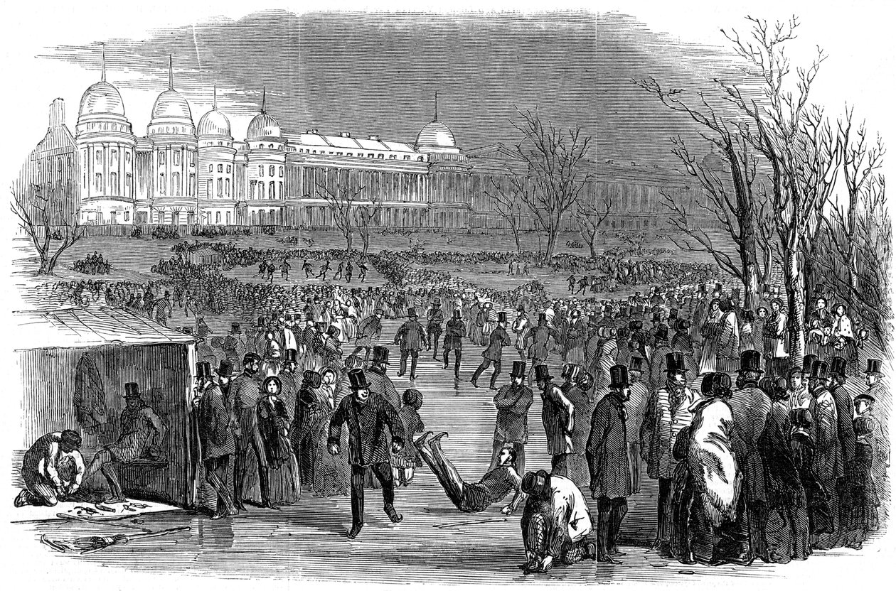 Skøjteløb i Regents Park, 1850 af Unbekannt