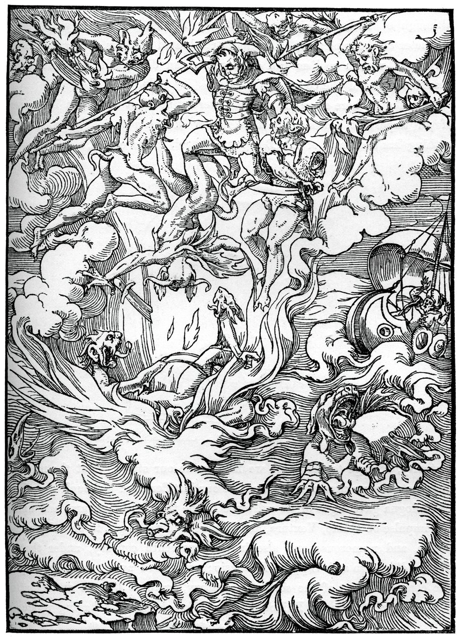 Skitse til The Last Judgment i Gerard dEuphrate, Paris, 1549, 1870 af Unbekannt