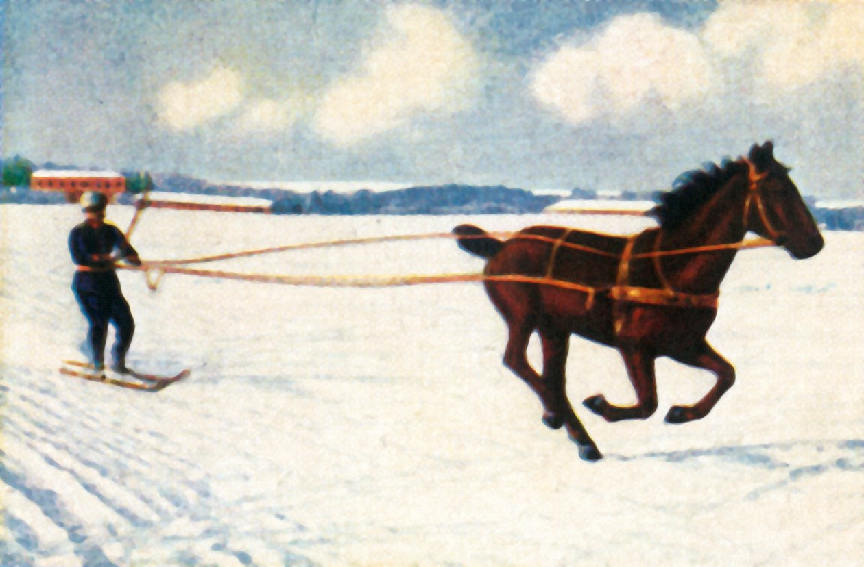 Skijöring i Sverige, c1928. af Unbekannt