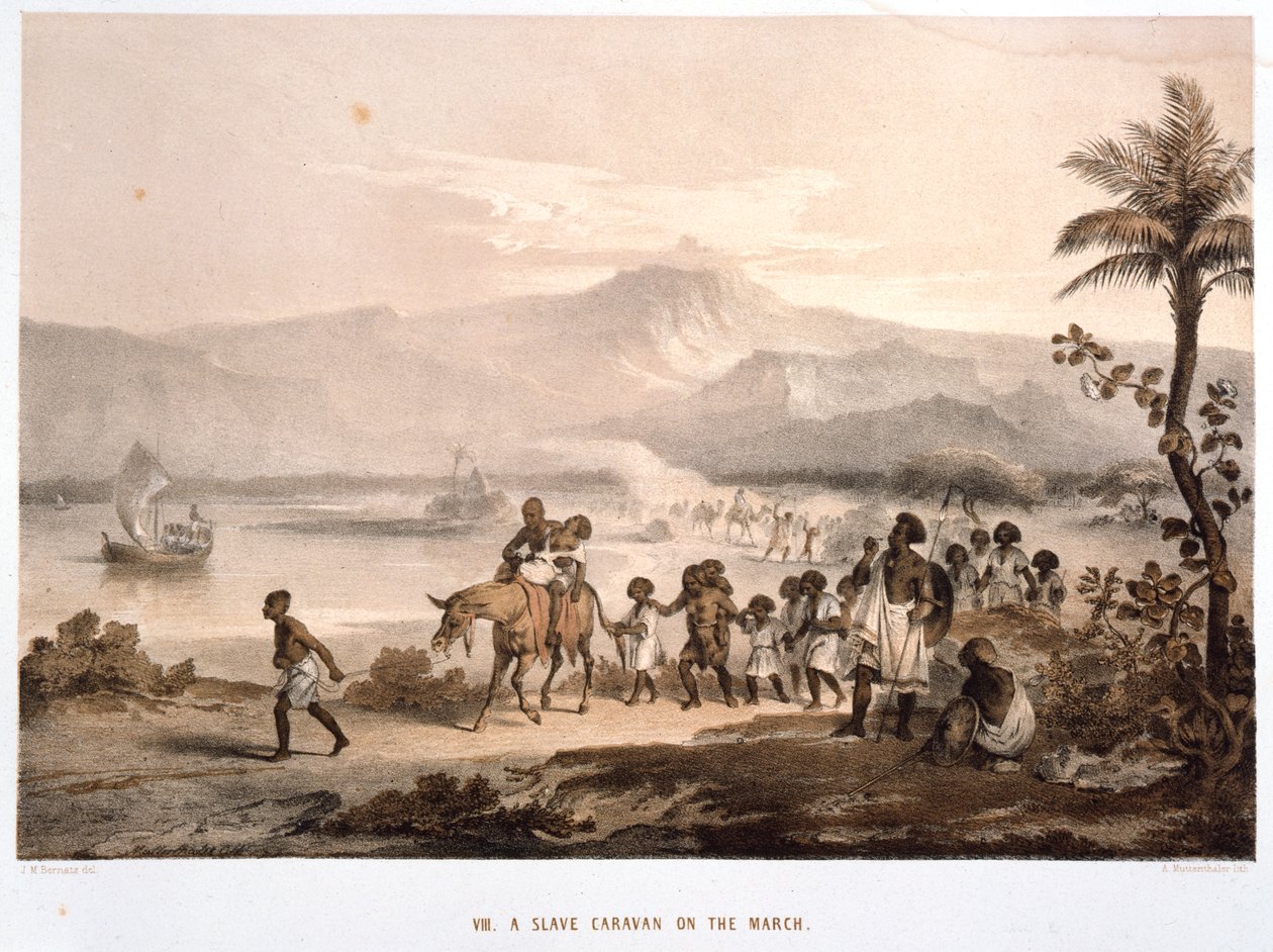 Slavekonvoj i marts 1852 af Unbekannt
