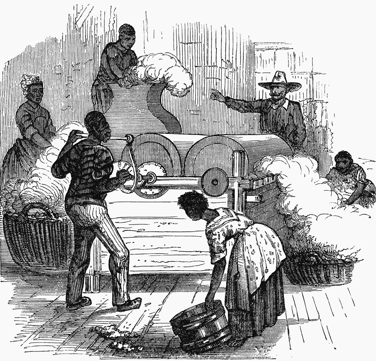 Slavearbejde på en bomuldsplantage i de sydlige stater i Amerika, 1860 af Unbekannt