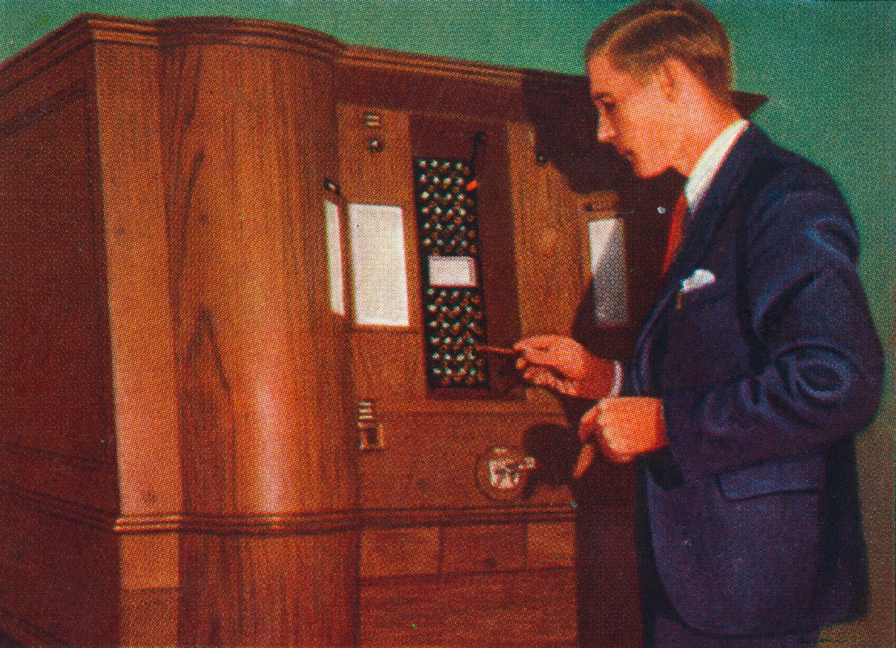 Spilleautomat, der spiller bridge, 1938 af Unbekannt