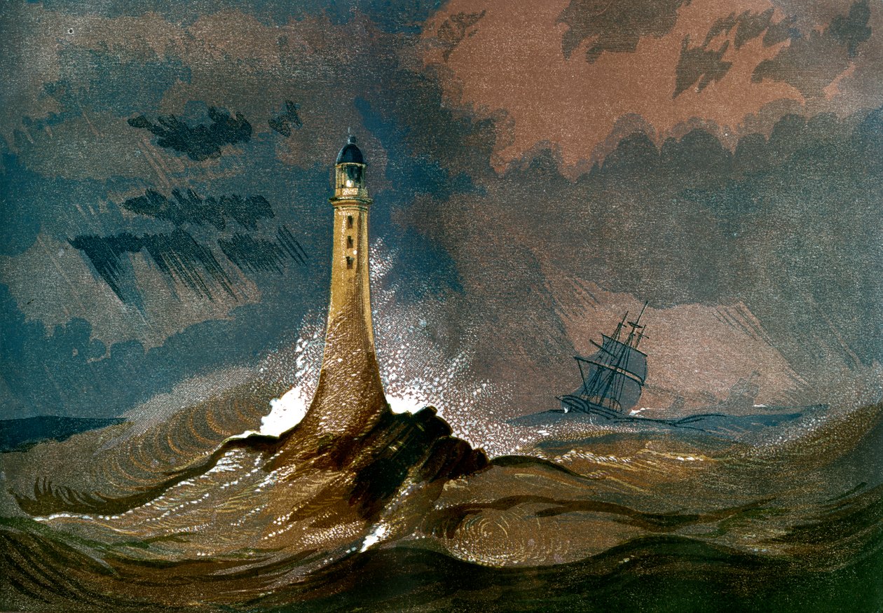 Smeatons Eddystone Fyrtårn, Devon, c1850 af Unbekannt