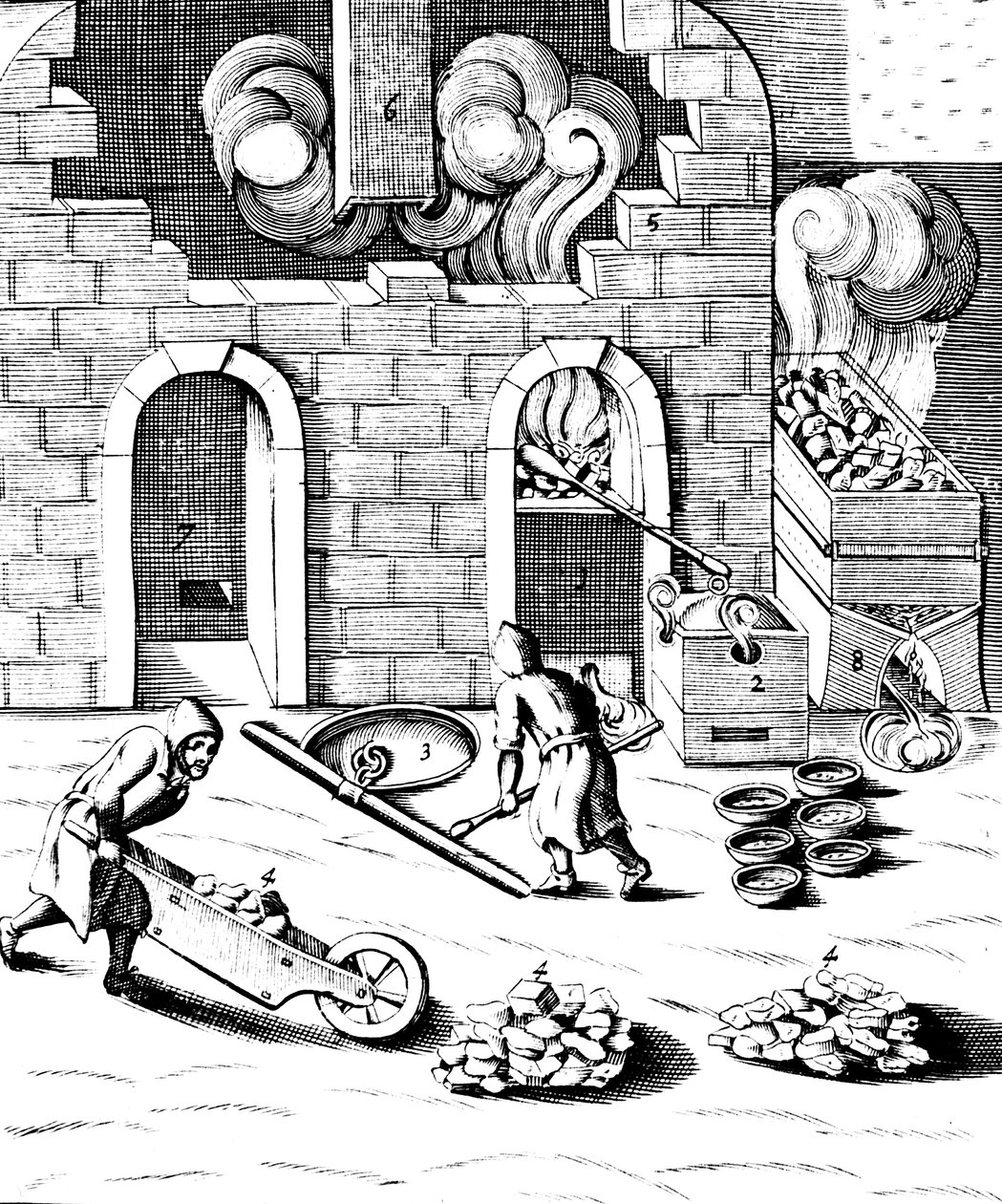 Smeltning af kobber, 1683 af Unbekannt