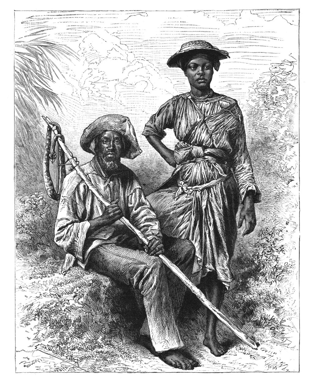 Slangefanger og kulpige, Martinique, c1890 af Unbekannt