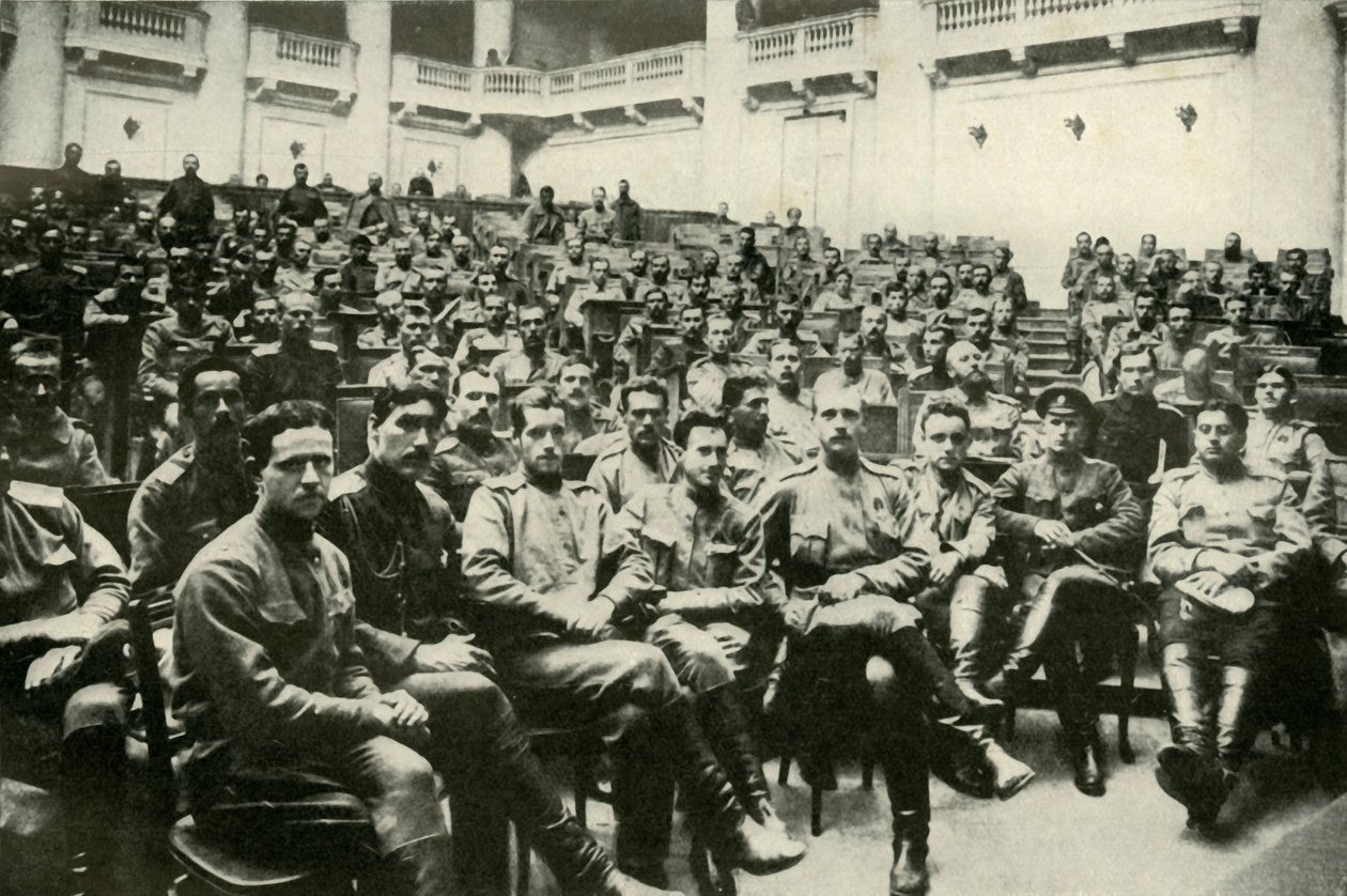Soldatdelegerede fra de russiske hære ved Douma, 1919. af Unbekannt