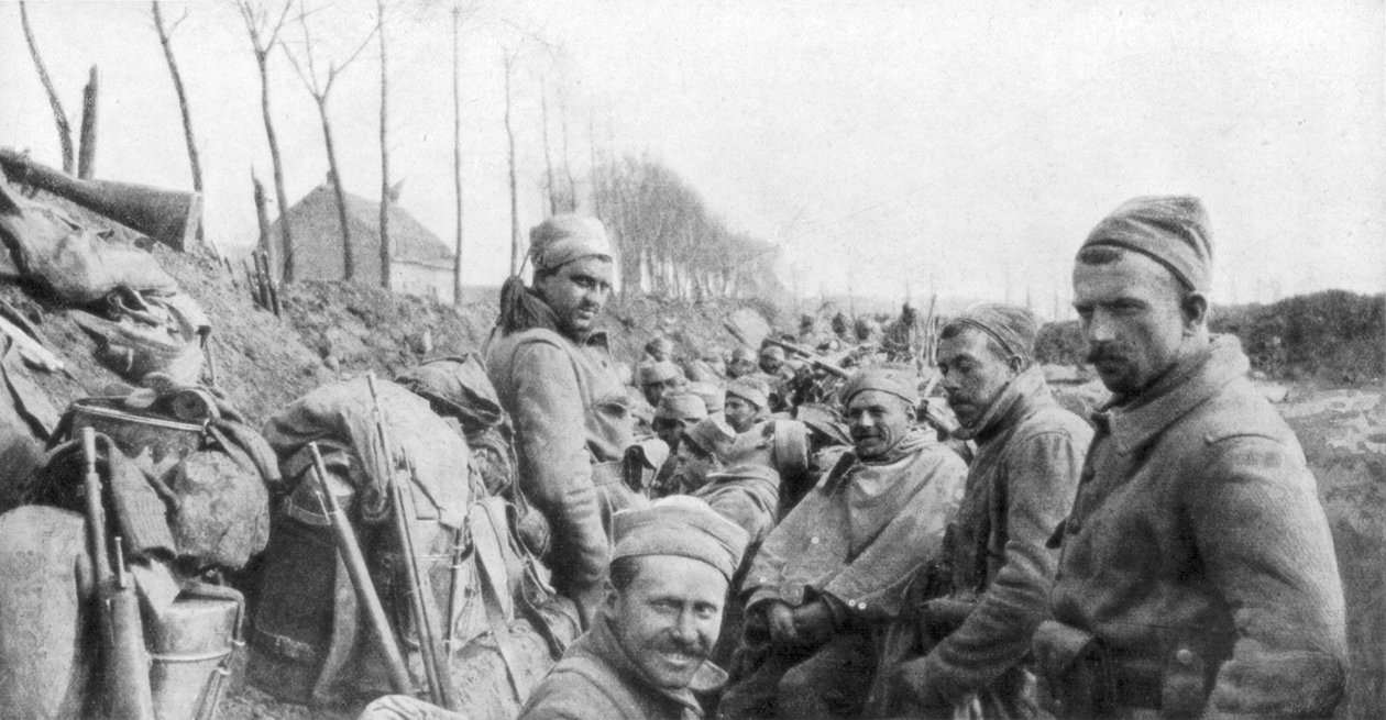 Soldater fra et fransk Zouave-regiment mellem Lizarne og Boesinghe, Belgien, 24. april 1915 af Unbekannt