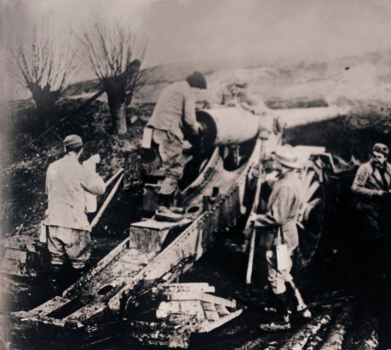 Soldater med tungt artilleri, c1914-c1918 af Unbekannt