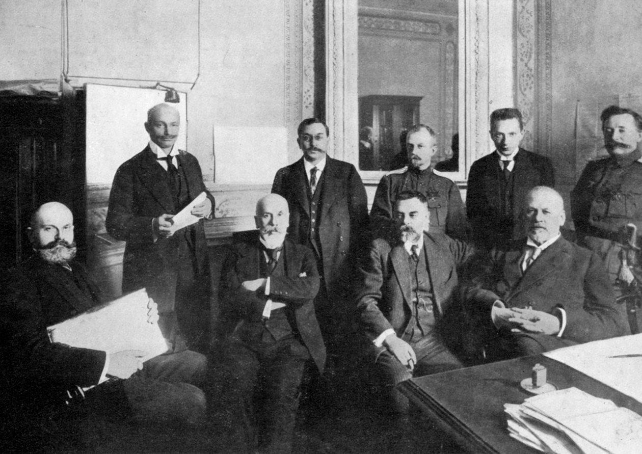 Nogle af lederne af den russiske revolution, 1917, c1920 af Unbekannt