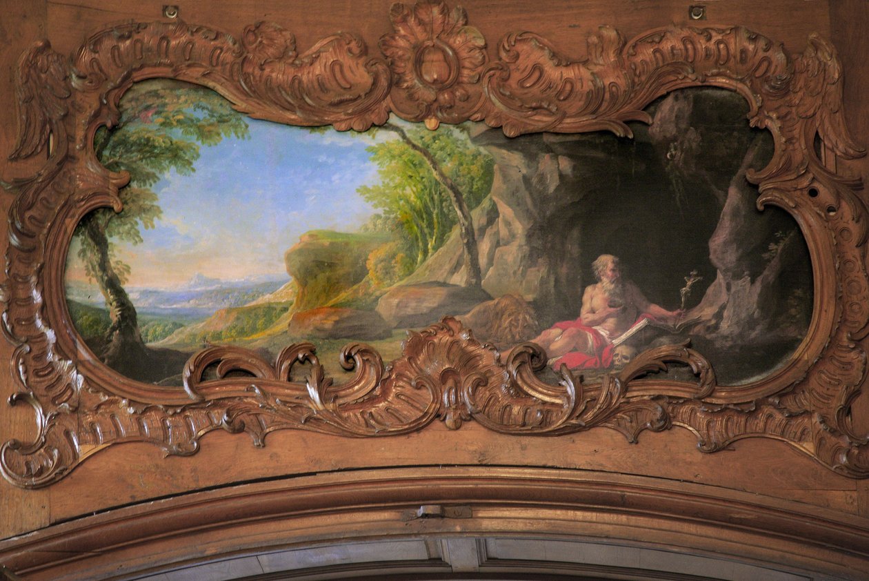 Somme, cistercienserklosteret i Valloires i det 12. århundrede, genopbygget i det 17. århundrede, maleri tilskrevet Francois Boucher i sakristiet i L