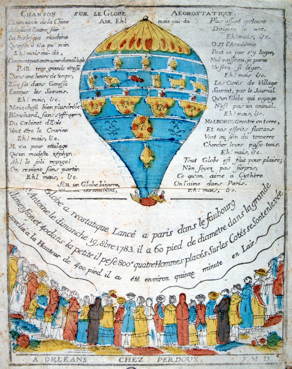 Sang om den aerostatiske sfære, 1700-tallet af Unbekannt