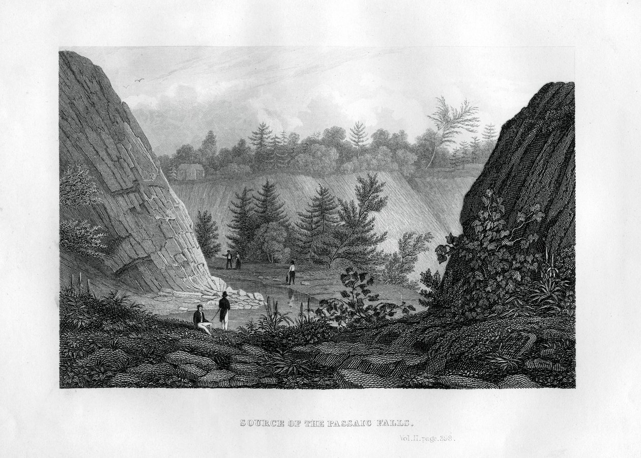 Kilden til Passaic Falls, New Jersey, 1855 af Unbekannt
