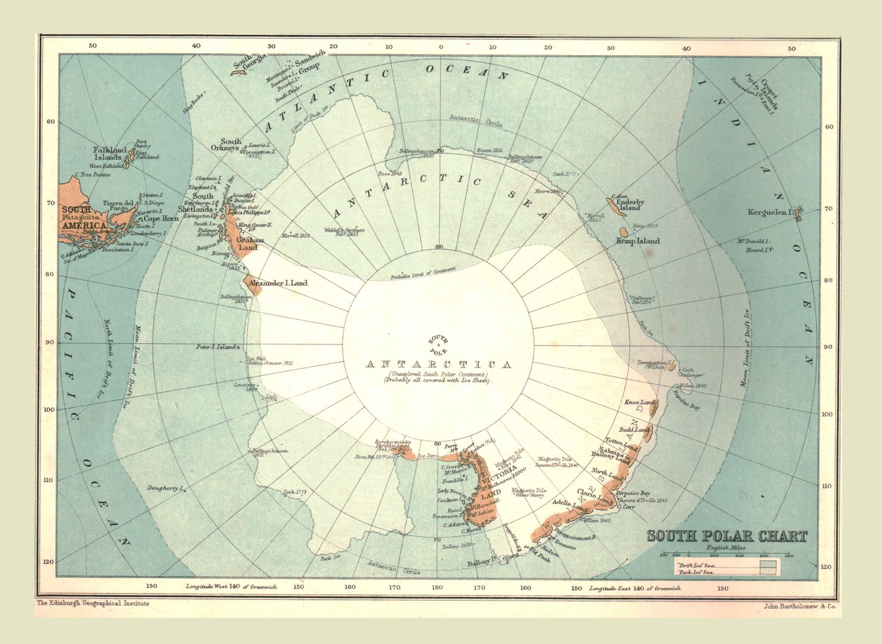 Sydpolarkort, 1902. af Unbekannt