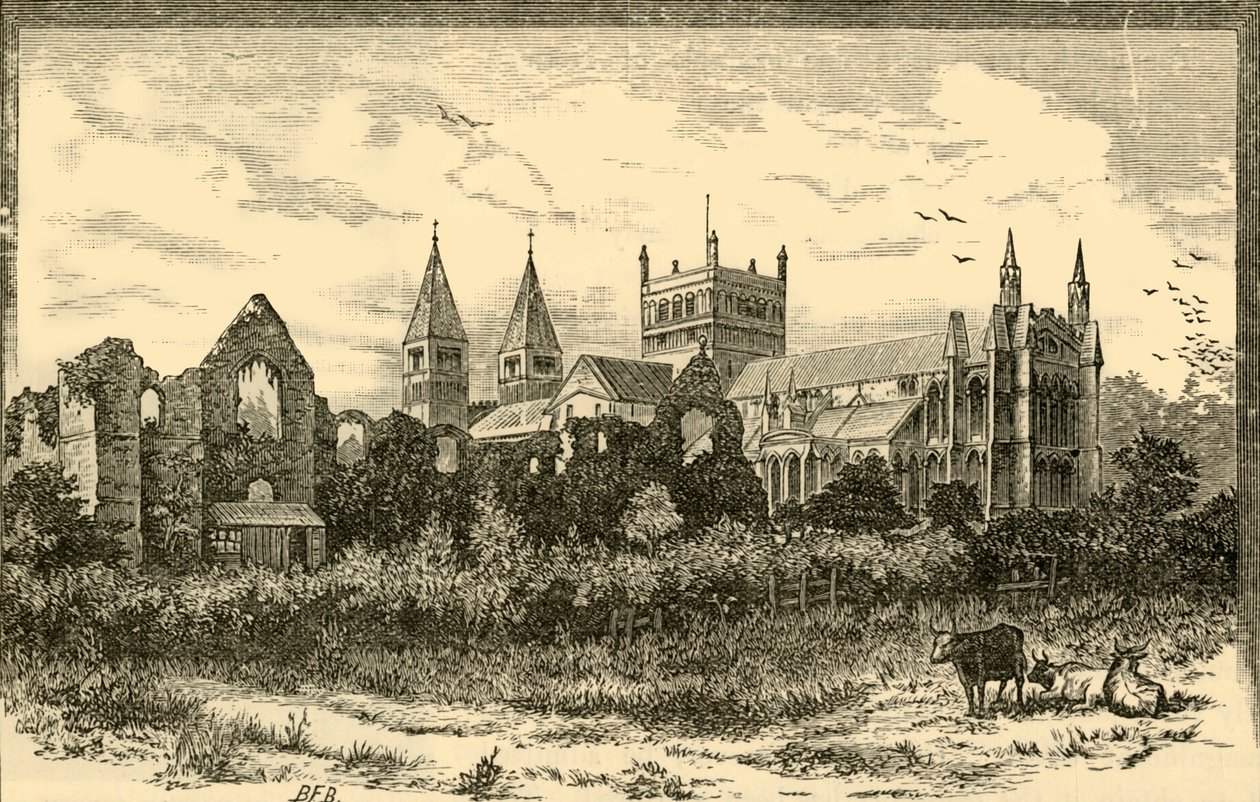 Southwell Minster and Ruins of the Palace, 1898. af Unbekannt