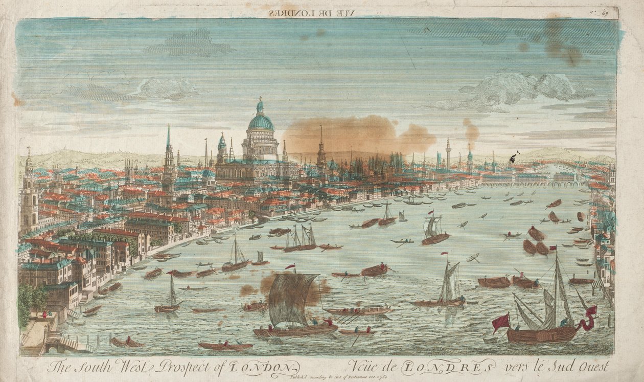 Southwest Prospect of London, 1760. af Unbekannt