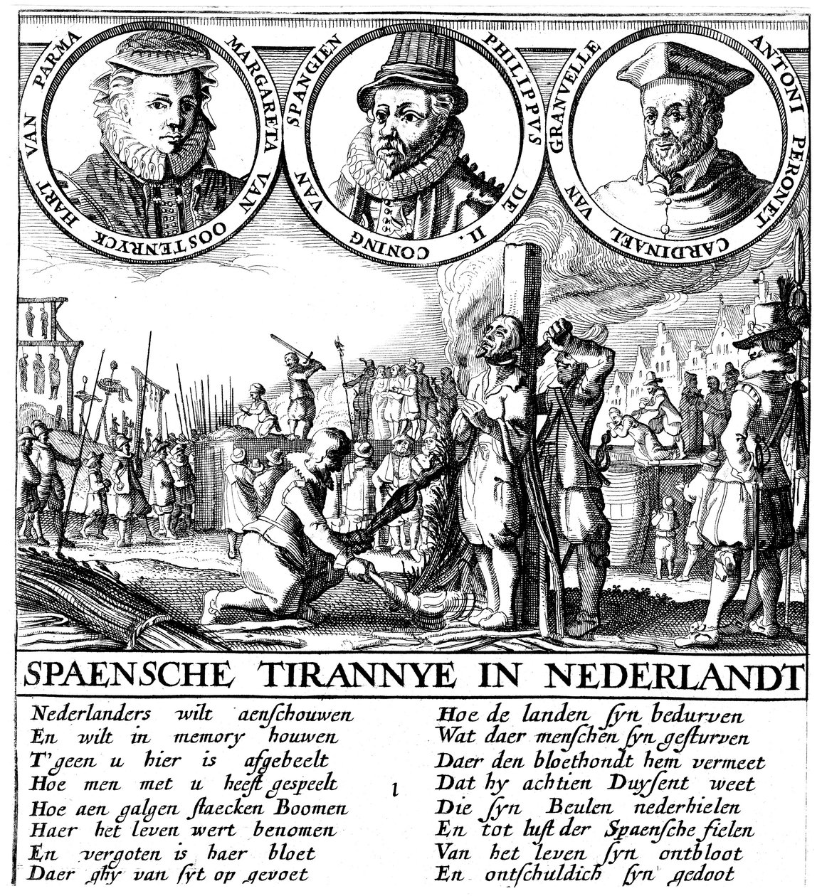 Spansk henrettelse af huguenotter, c1565 af Unbekannt