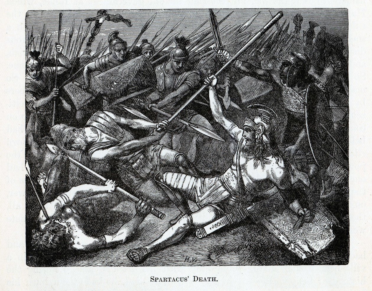 Spartacus død, 1882 af Unbekannt