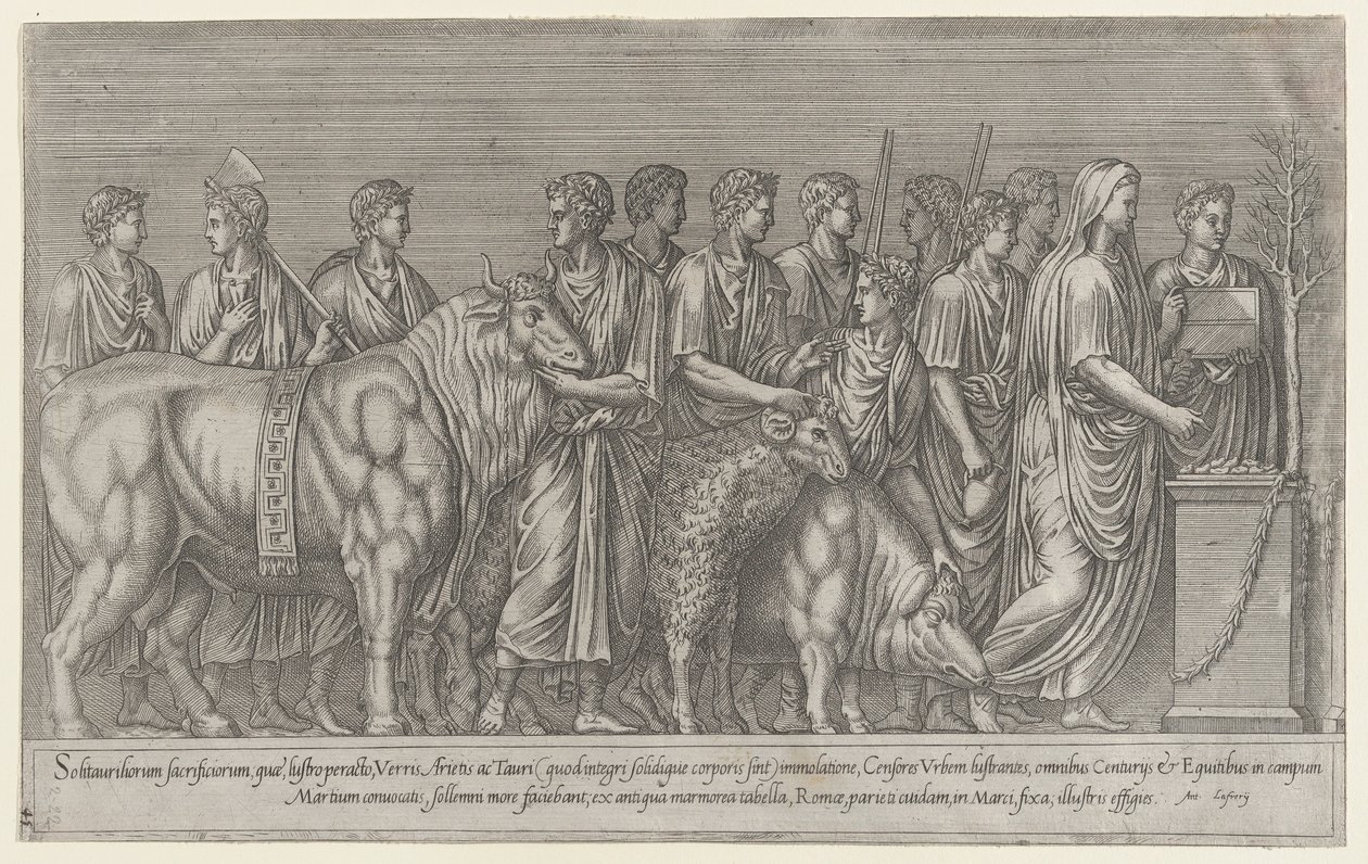 Mirror of Roman Magnificence: Sacrifice on the Campus Martius, 16th century., 16th century. af Unbekannt