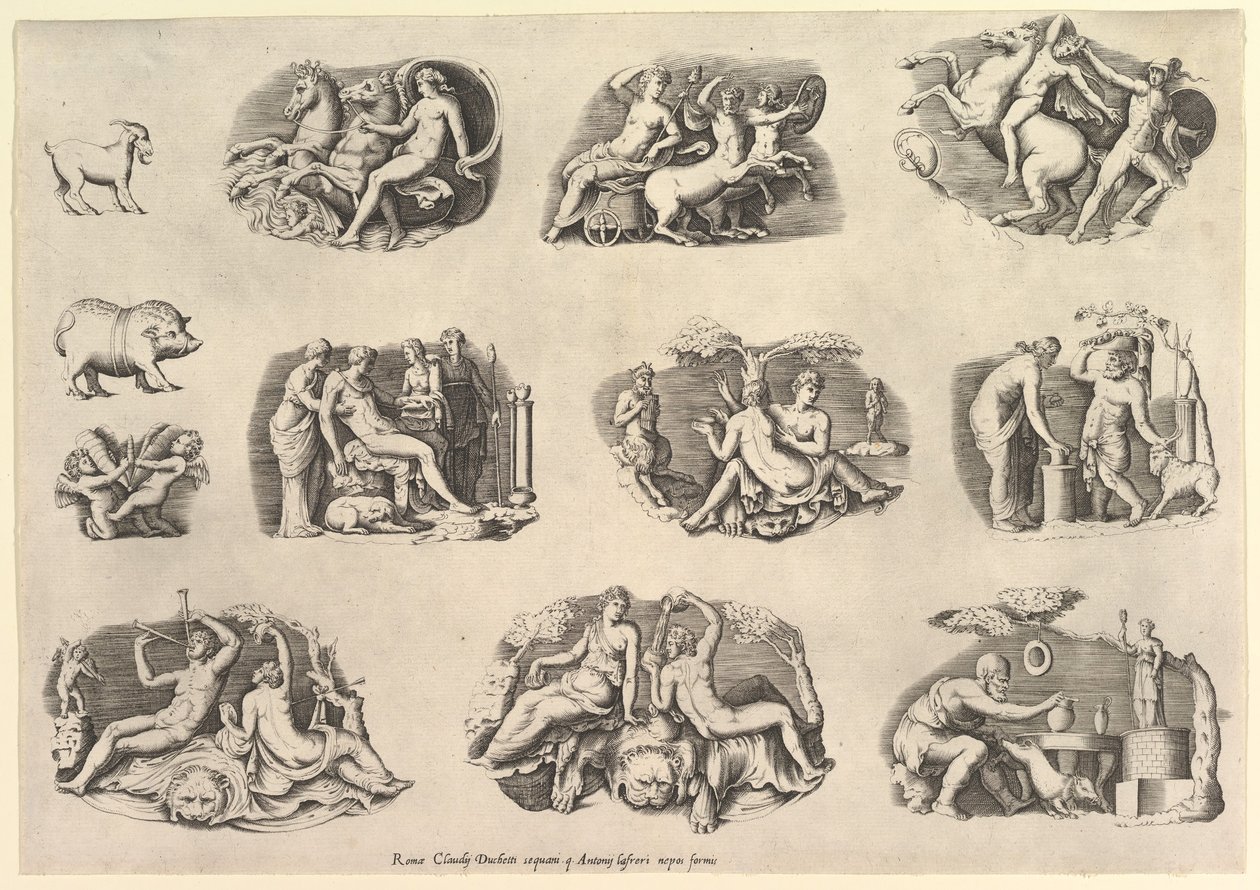 Spejl af romersk pragt: Emner efter Antikv... udført ca. 1550-77, trykt efter 1577. af Unbekannt