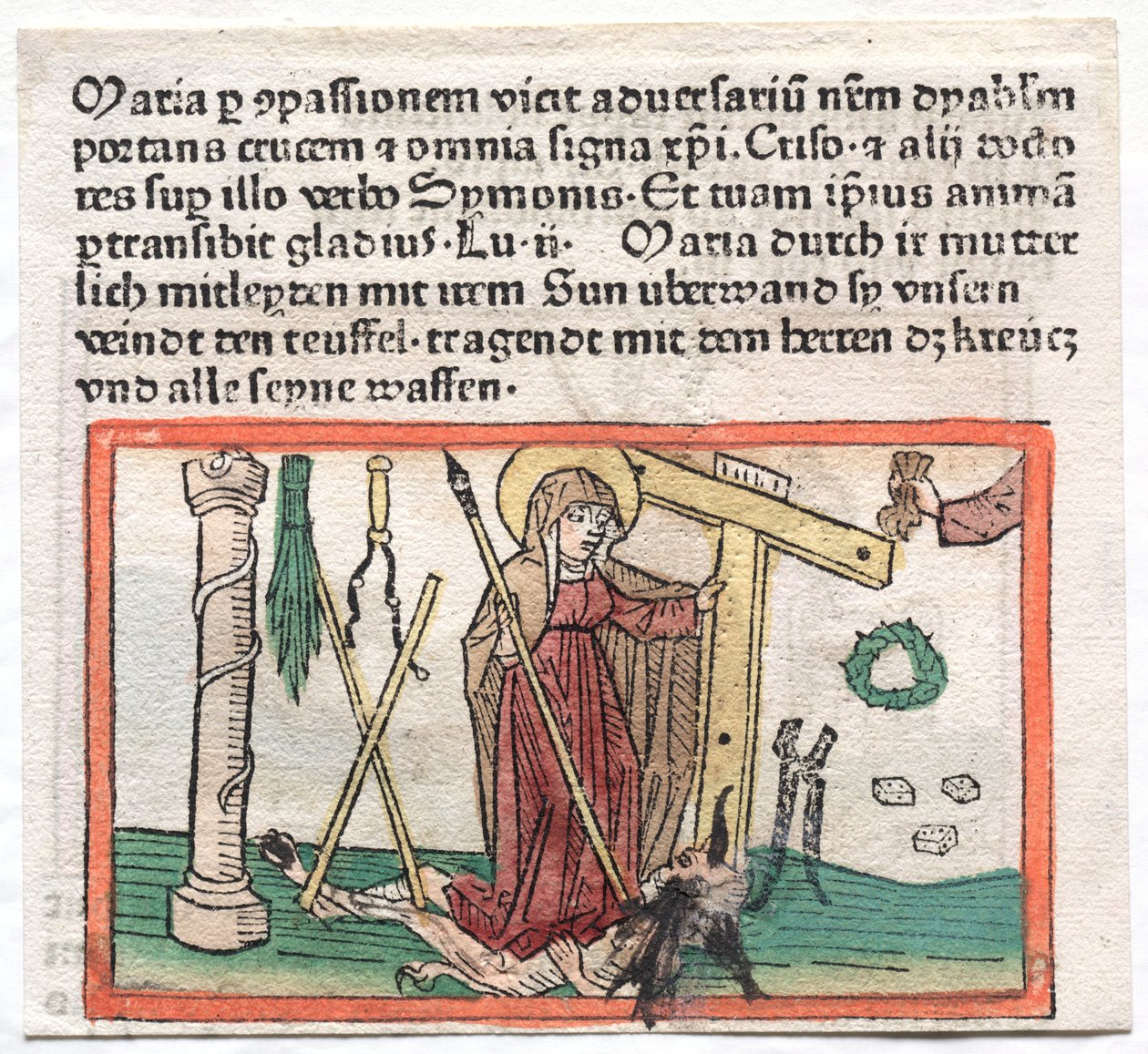 Mirror Human Case: The Virgin Mary Overcoming a Devil, 1400-tallet. af Unbekannt
