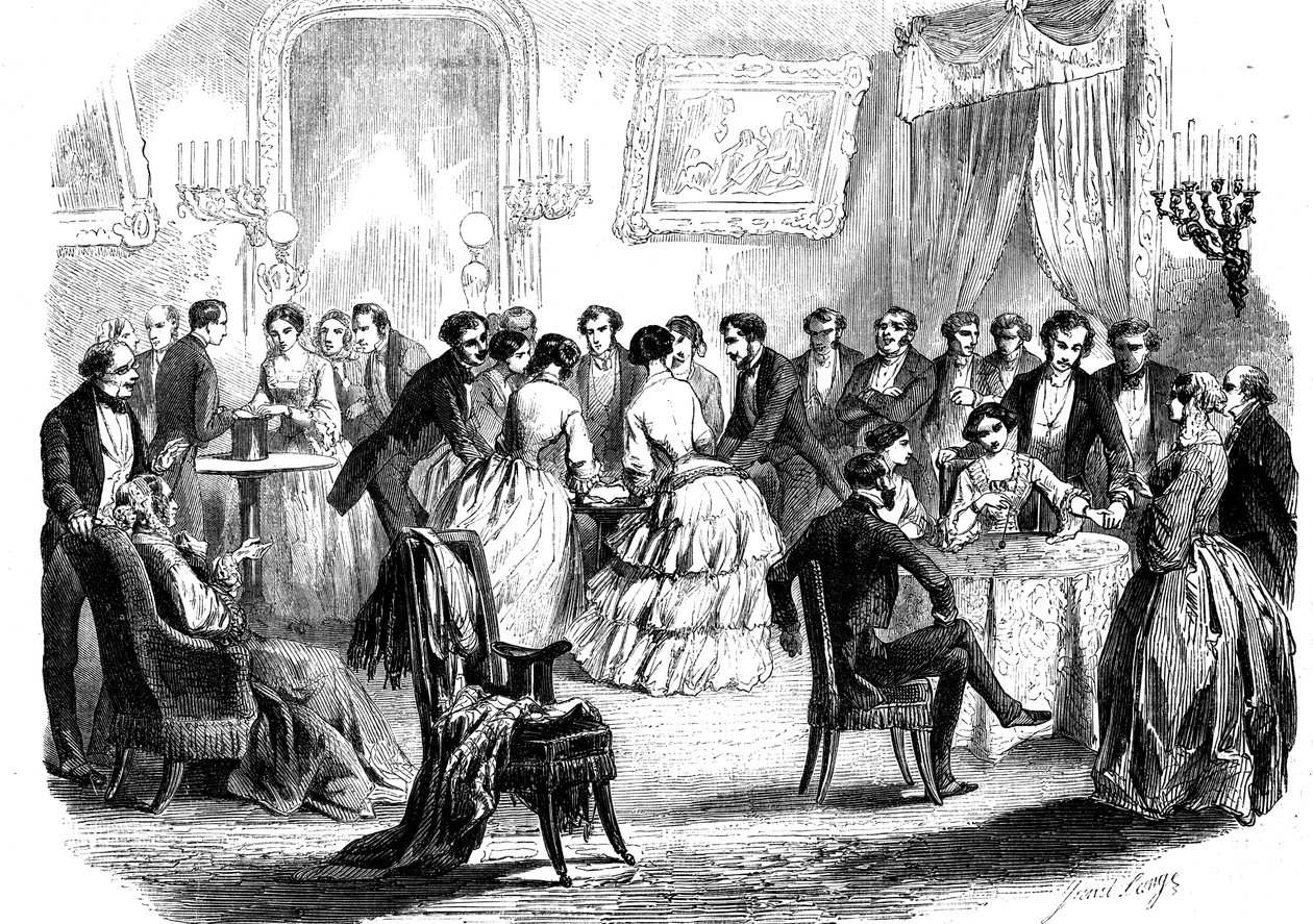 Spiritualistmøde i en tegnestue i Paris, 1853 af Unbekannt