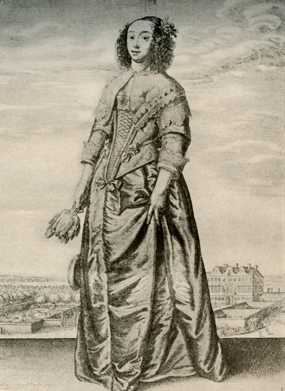 Forår - Moderigtigt indendørs kjole af en engelsk dame, regeringstid af Charles I, c1620-1640, 1937 af Unbekannt