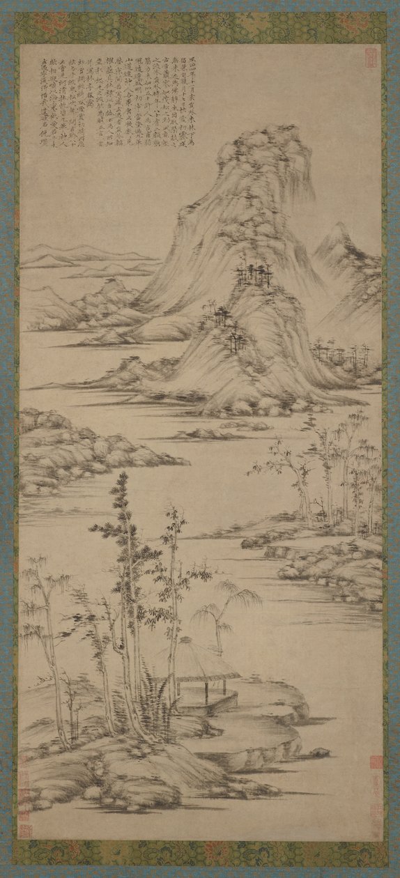 Spring Mists over a Riverside Pavillion, Ming-dynastiet, 1368-1644. af Unbekannt