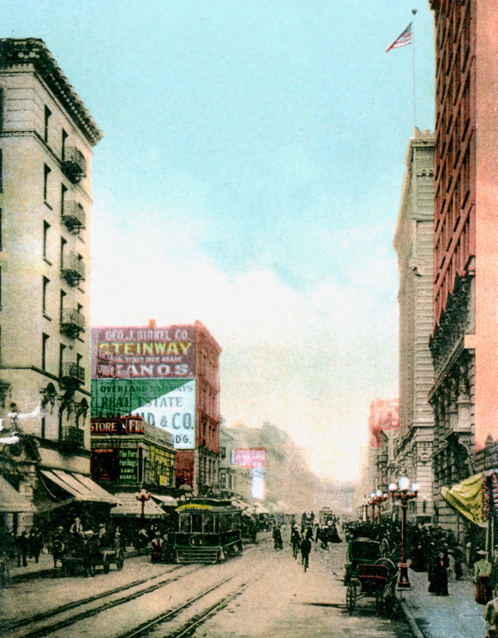 Spring Street, Los Angeles, Californien, USA, omkring 1900-tallet af Unbekannt