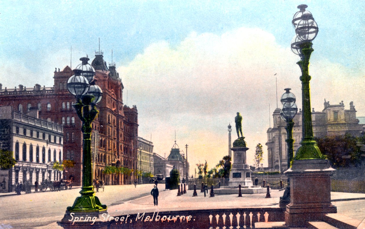Spring Street, Melbourne, Australien, 1912 af Unbekannt