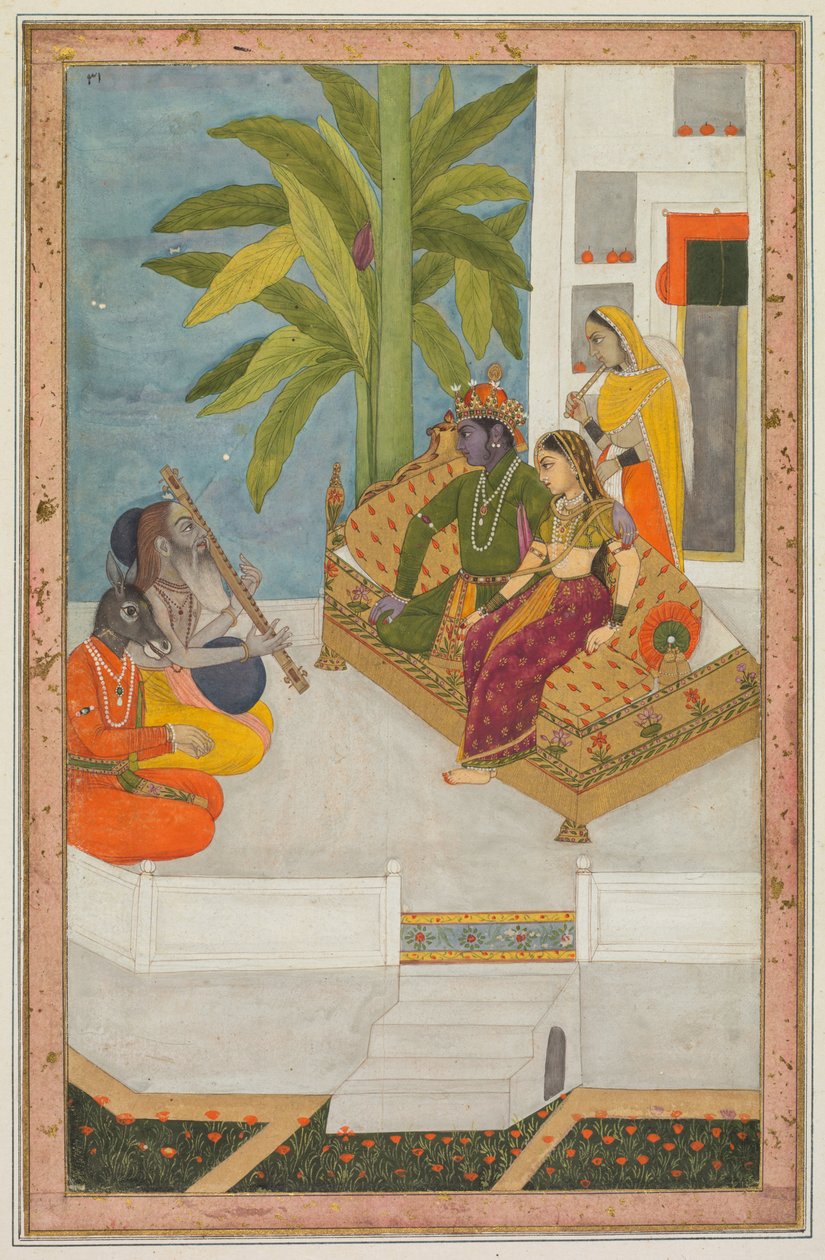 Sri Raga: En illustration fra en Ragamala-serie, ca. 1740. af Unbekannt