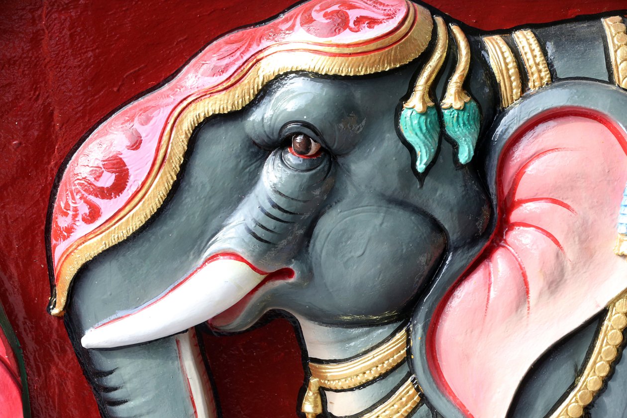 Sri Vadapathira Kaliamman hinduistiske tempel. Elefant. Singapore af Unbekannt