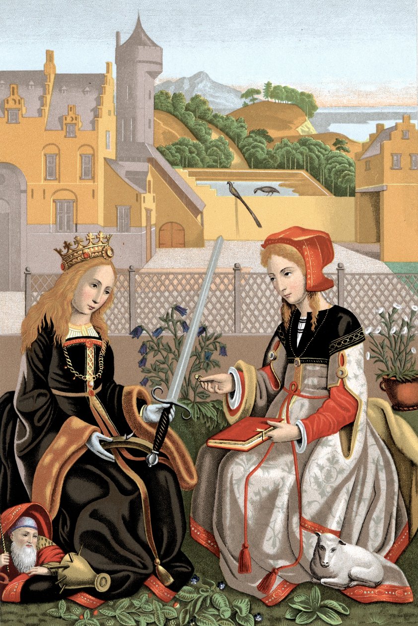 St Agnes og St Catherine af Unbekannt