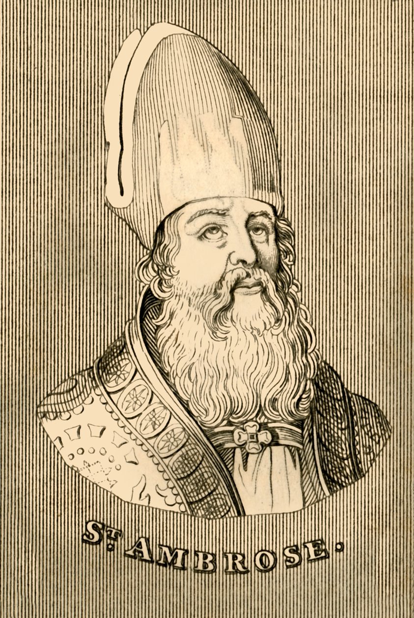 St. Ambrosius, c340-397, 1830. af Unbekannt