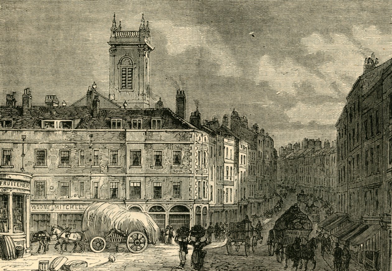 St. Andrews Church, fra Snow Hill, i 1850, c1872. af Unbekannt