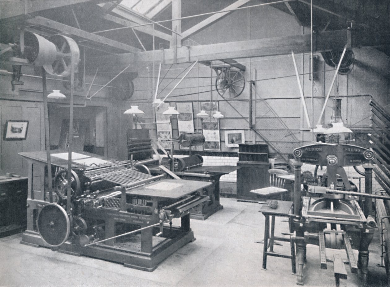 St. Bride Foundation School. Bogtryksmaskinrum, 1917 af Unbekannt